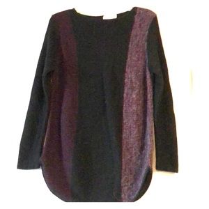 Black and purple color block sweater